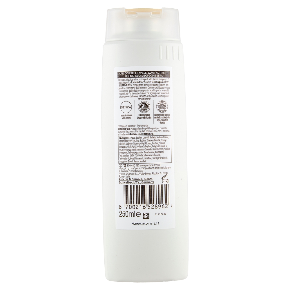 Pantene Pro-V Lisci Effetto Seta 3 in 1 Shampoo + Balsamo + Trattamento Active Nutri-Plex 250 ml